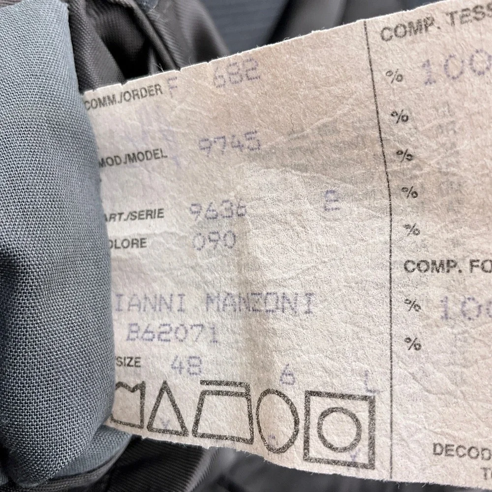 Gianni Manzoni Blazer Mens 48R Charcoal Gray Pinstripe Executive Italy Luxury